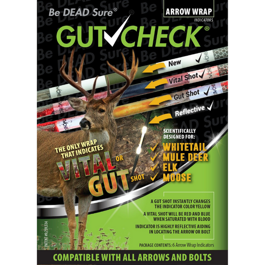 Gutcheck® Indicators Whitetail, Mule Deer, Elk, Moose Arrow Wrap + Wipe Bundle includes FREE Shipping