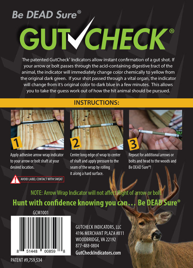Gutcheck® Indicators Whitetail, Mule Deer, Elk, Moose Arrow Wrap Indicator