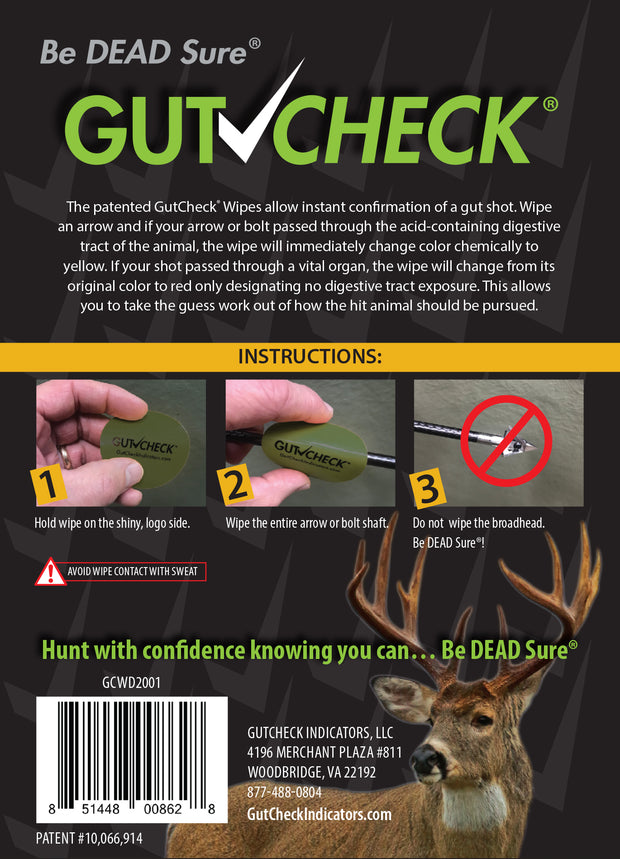 Gutcheck® Indicators Whitetail, Mule Deer, Elk, Moose Arrow Wipe Indicator
